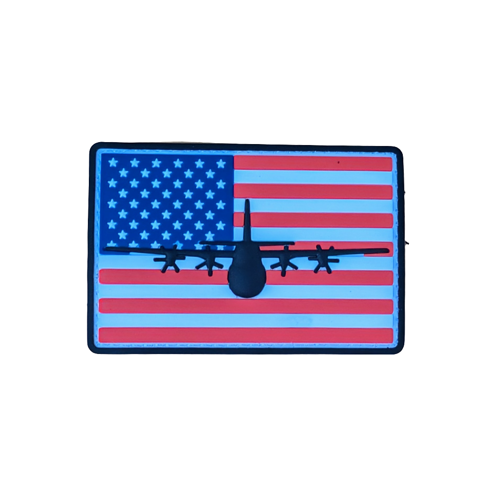 C-130J Super Hercules Flag Patch - PVC/Rubberized - Danger Close Apparel