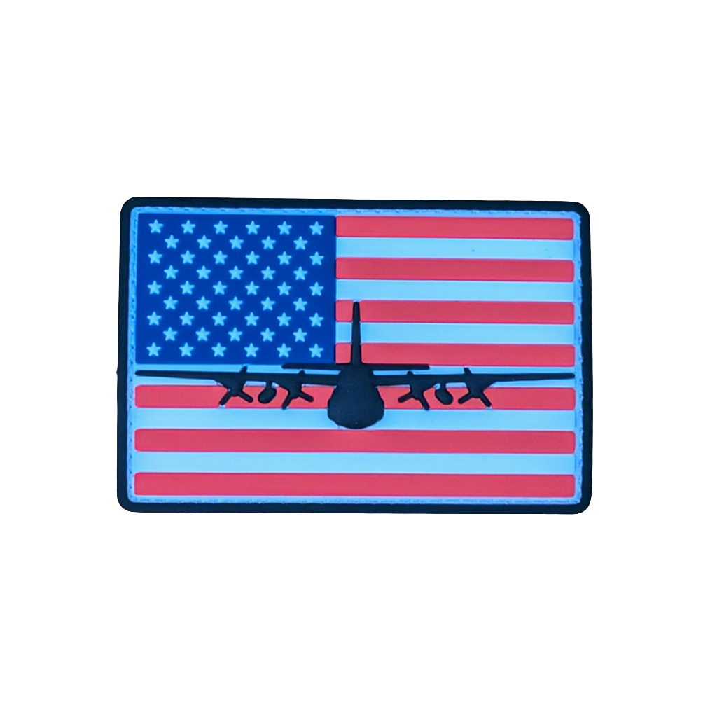 C-130H Hercules Flag Patch - PVC/Rubberized - Danger Close Apparel