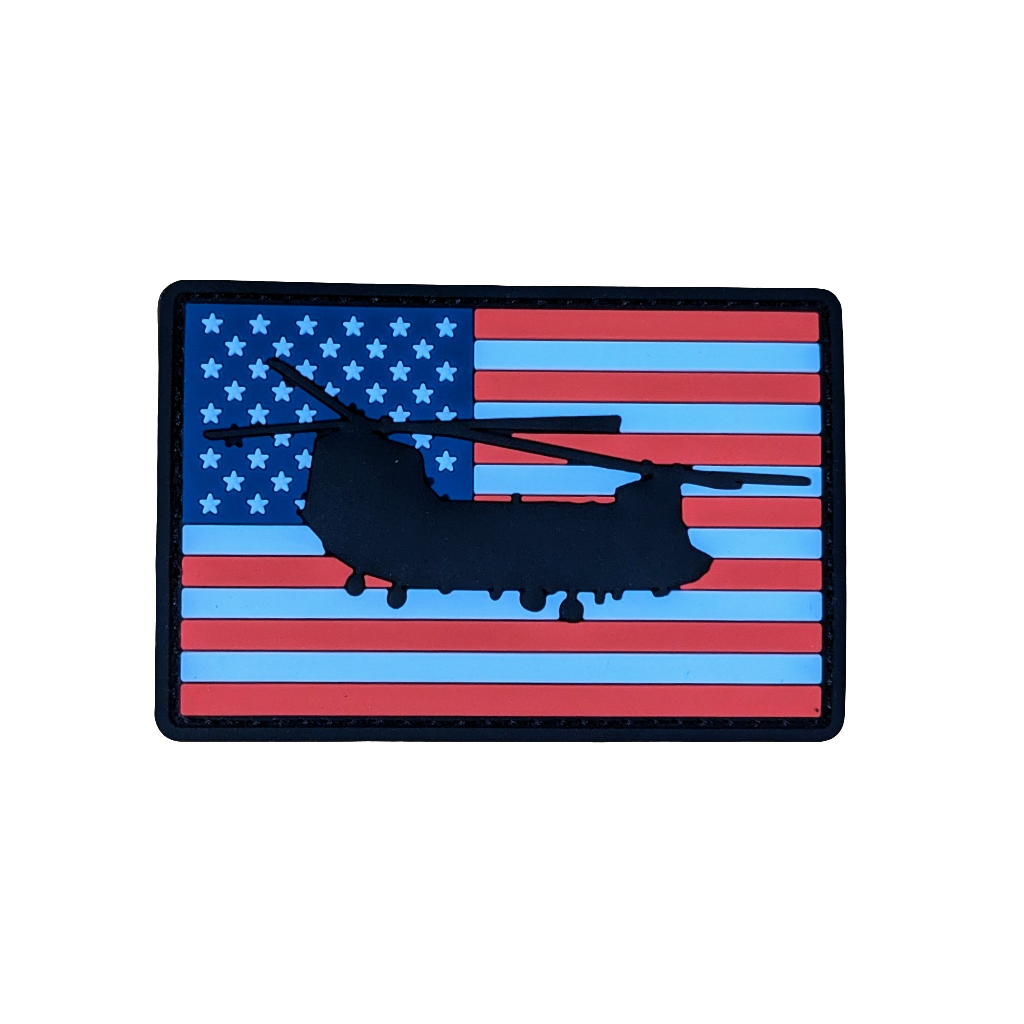 CH-47 Chinook Flag Patch - PVC/Rubberized - Danger Close Apparel