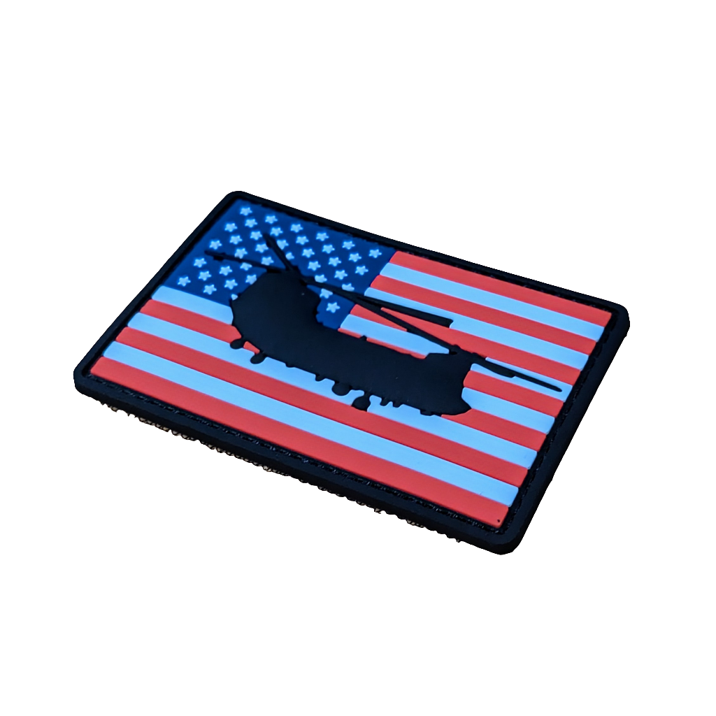 CH-47 Chinook Flag Patch - PVC/Rubberized - Danger Close Apparel