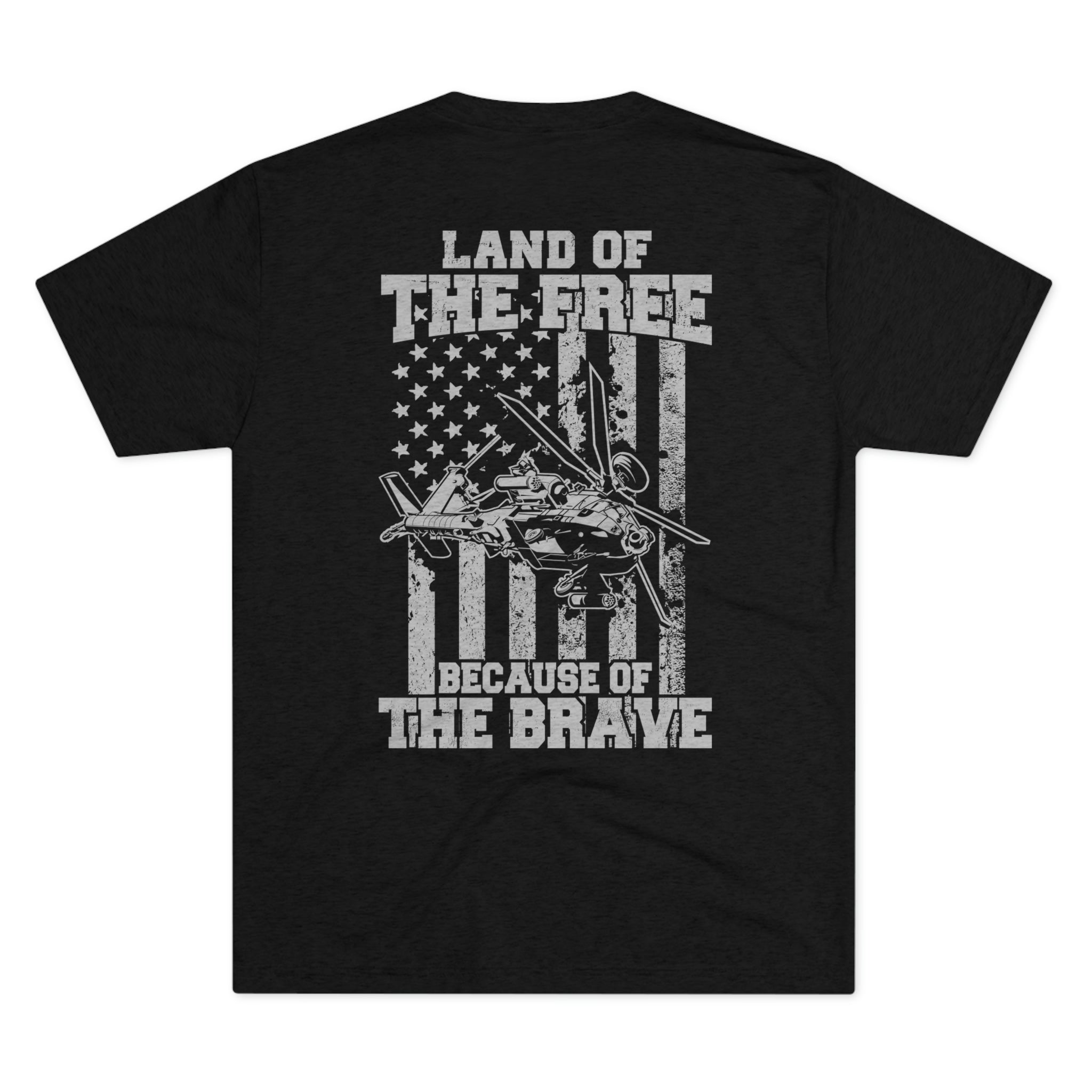 AH-64 - Because of the Brave - Men's Tri-blend Tee - Danger Close Apparel