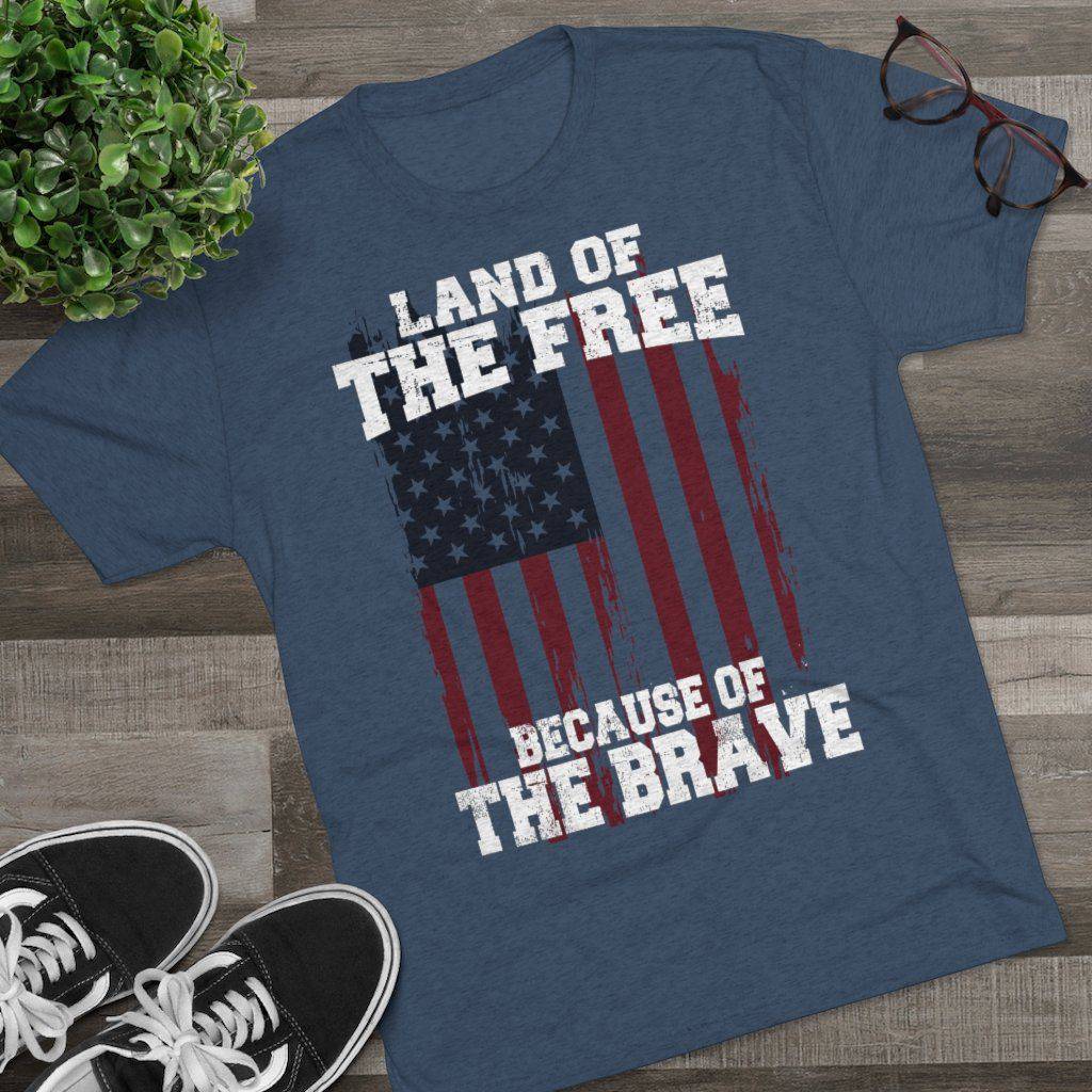 Because of the Brave - Men's Triblend Tee - Danger Close Apparel