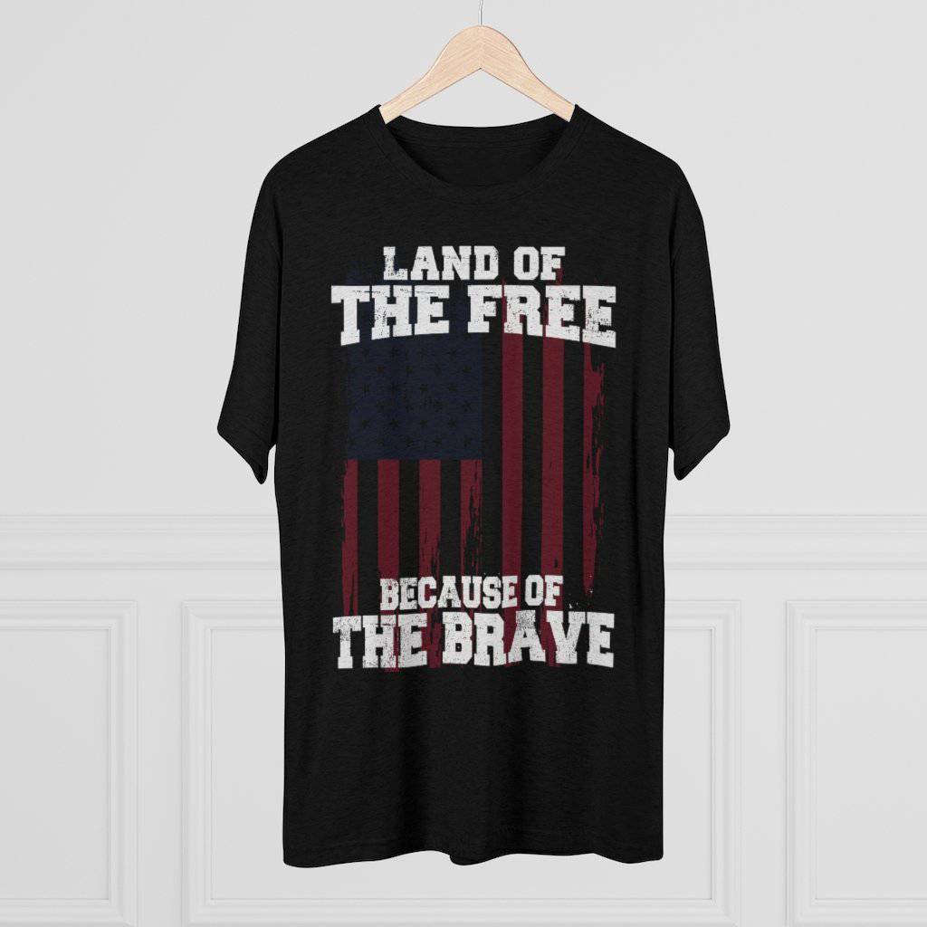 Because of the Brave - Men's Triblend Tee - Danger Close Apparel