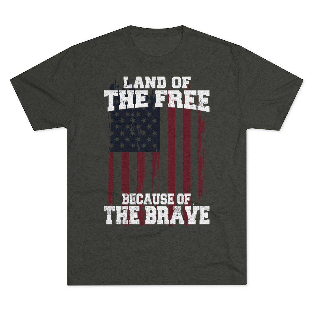 Because of the Brave - Men's Triblend Tee - Danger Close Apparel