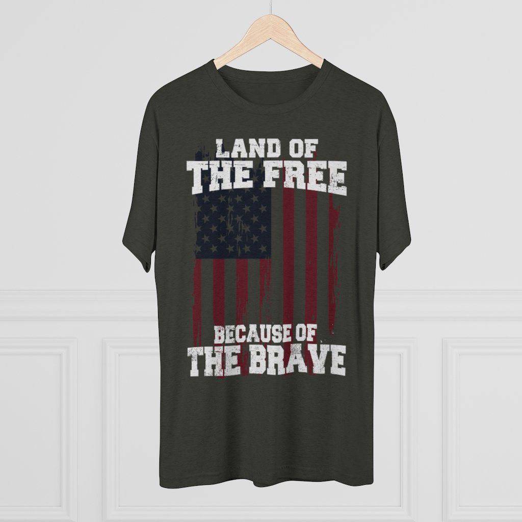 Because of the Brave - Men's Triblend Tee - Danger Close Apparel