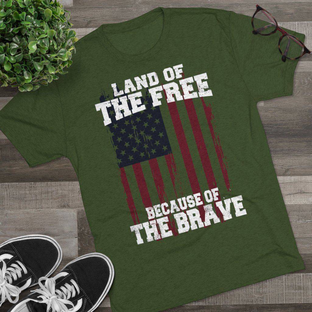Because of the Brave - Men's Triblend Tee - Danger Close Apparel
