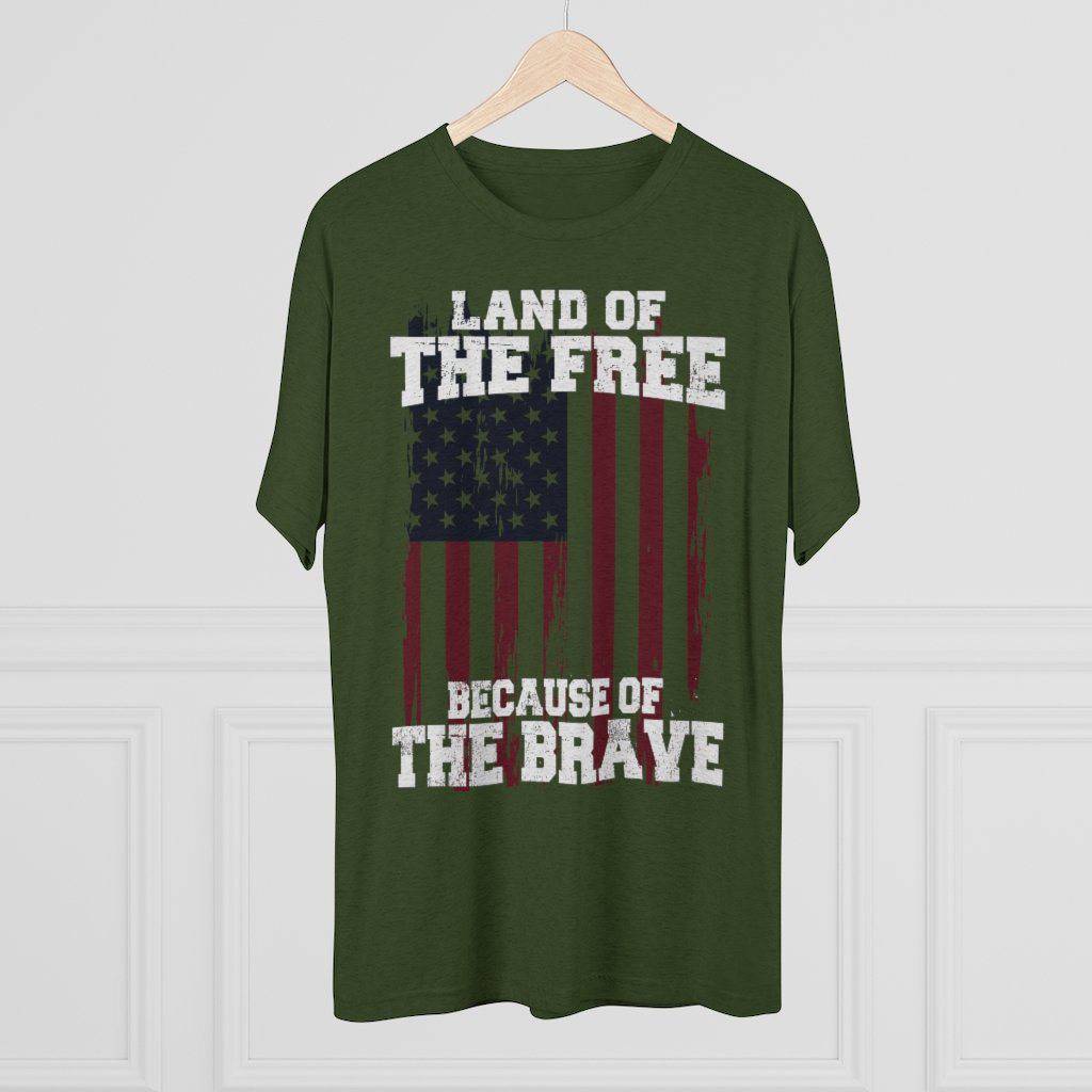 Because of the Brave - Men's Triblend Tee - Danger Close Apparel