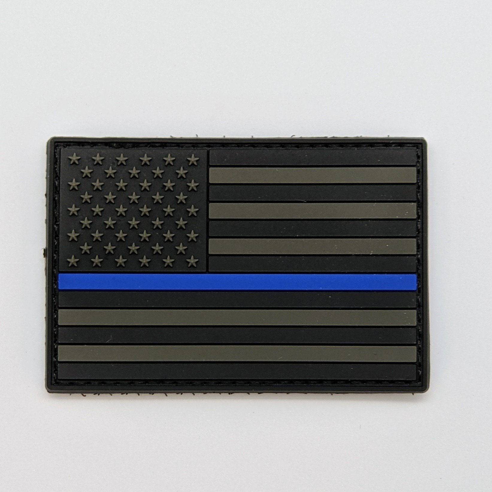 Thin Blue Line Flag PVC Patch - Danger Close Apparel