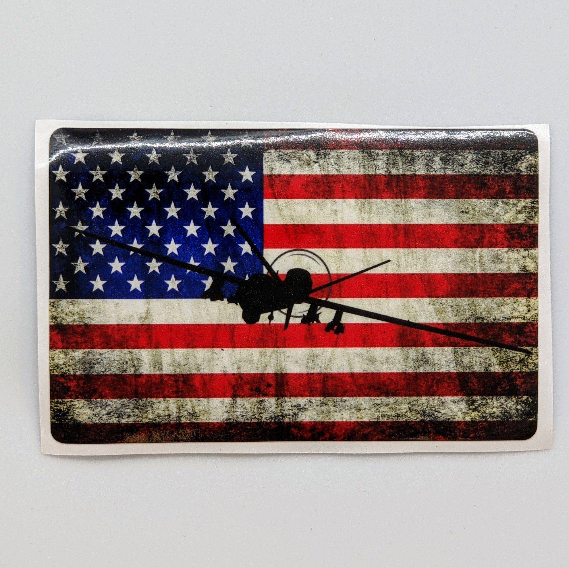 MQ-9 Reaper - American Flag Decal - Danger Close Apparel