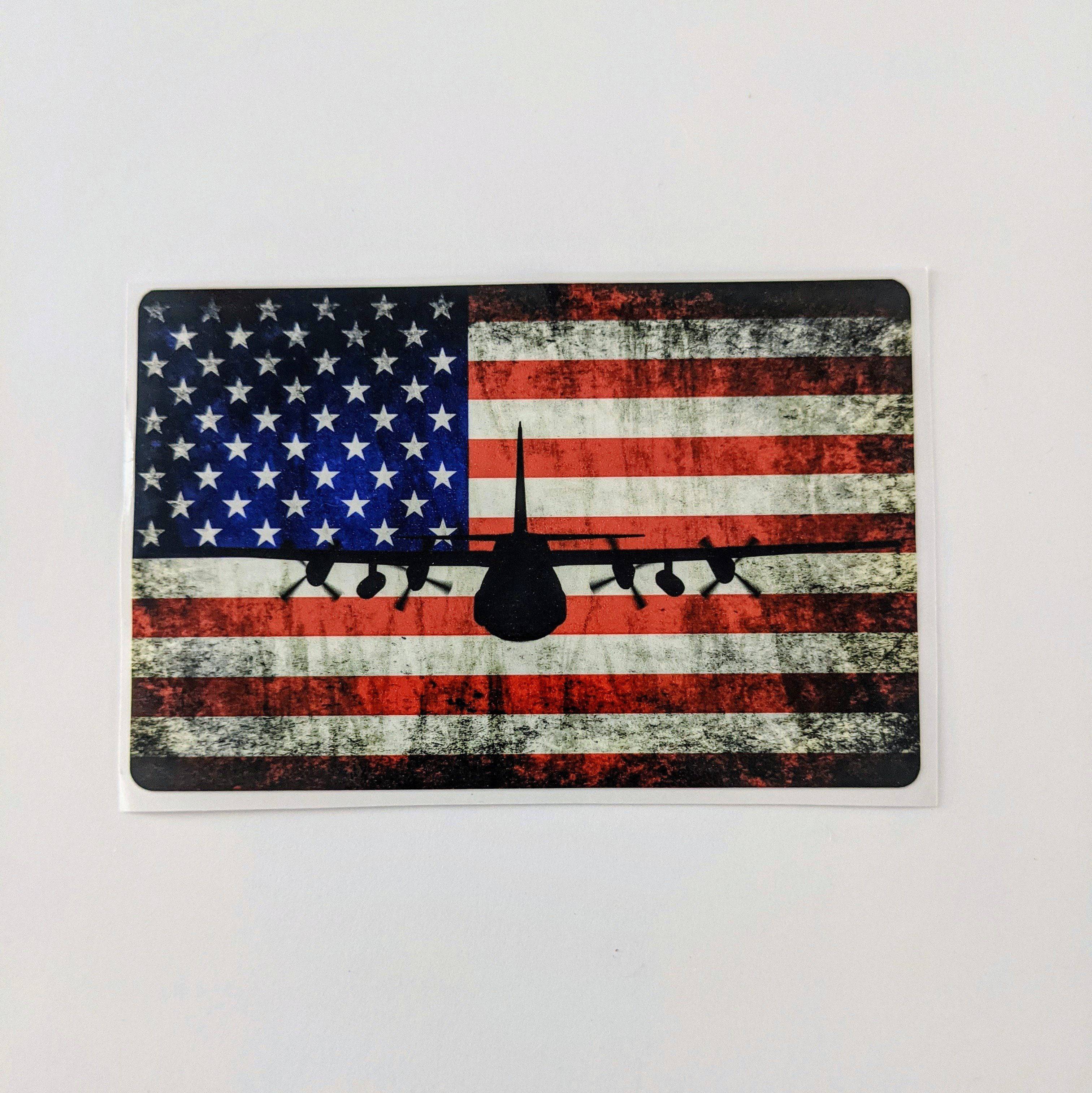 C-130H Hercules - American Flag Decal - Danger Close Apparel