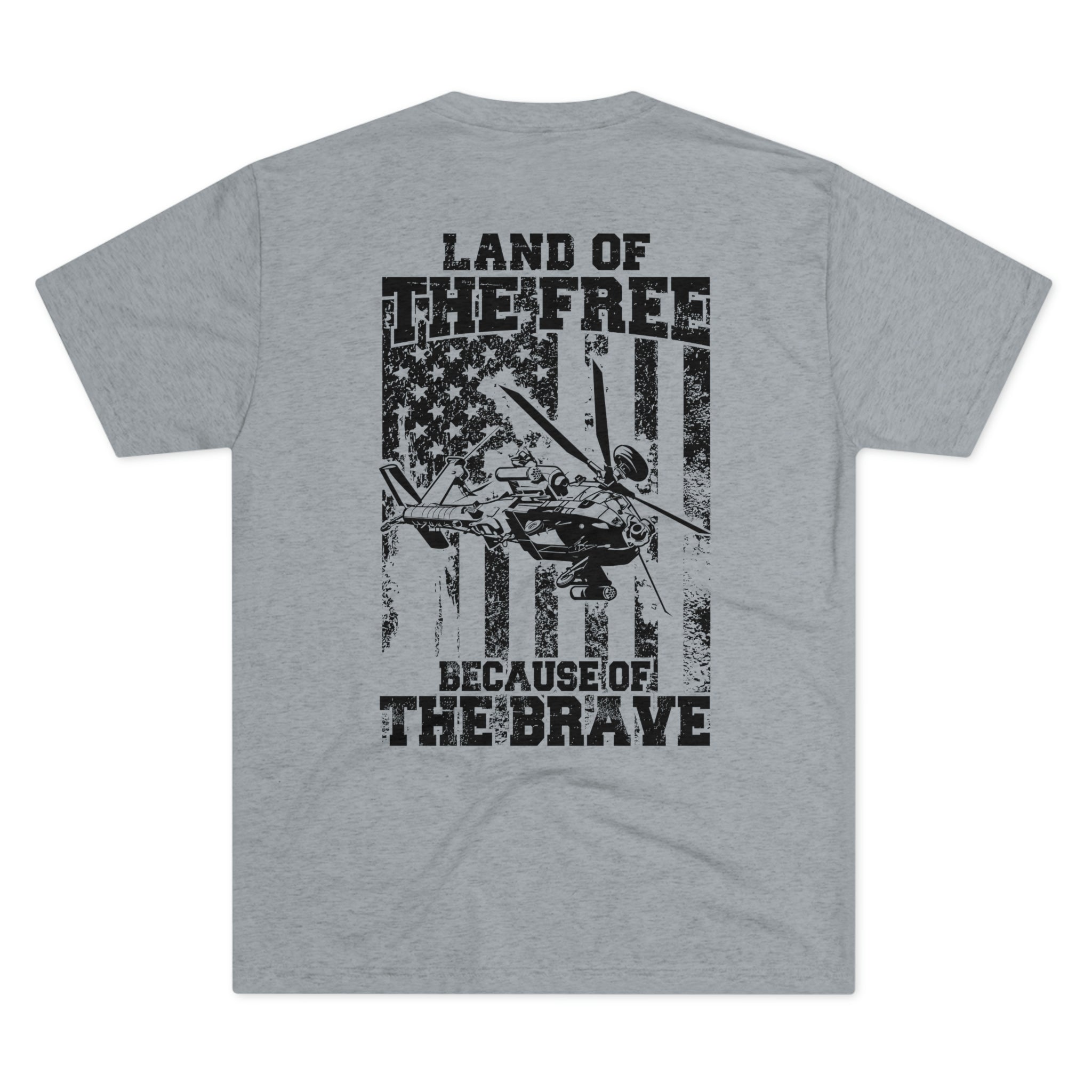 AH-64 - Because of the Brave - Men's Tri-blend Tee - Danger Close Apparel