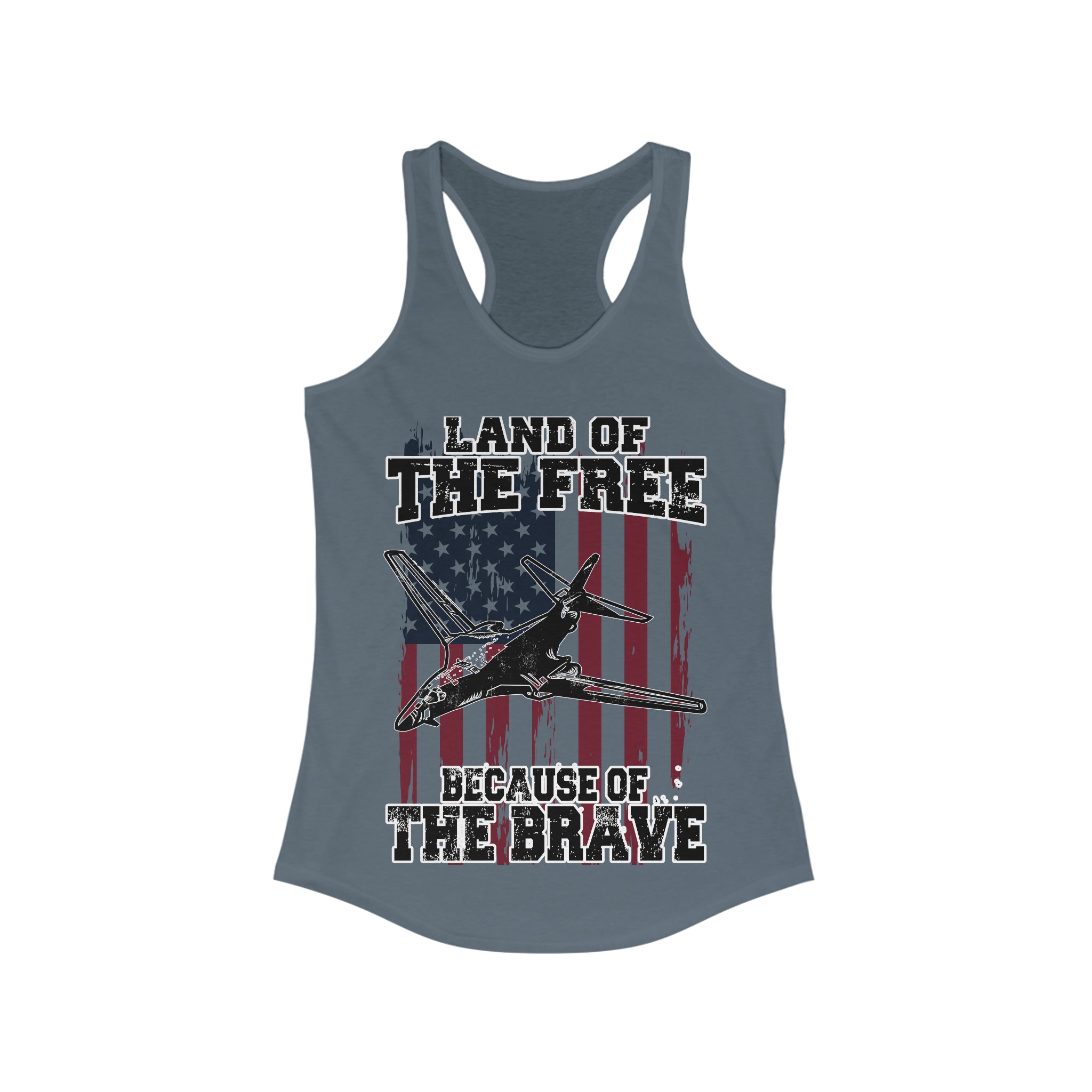 Because of the Brave - B-1B - Women's Racerback Tank - Danger Close Apparel