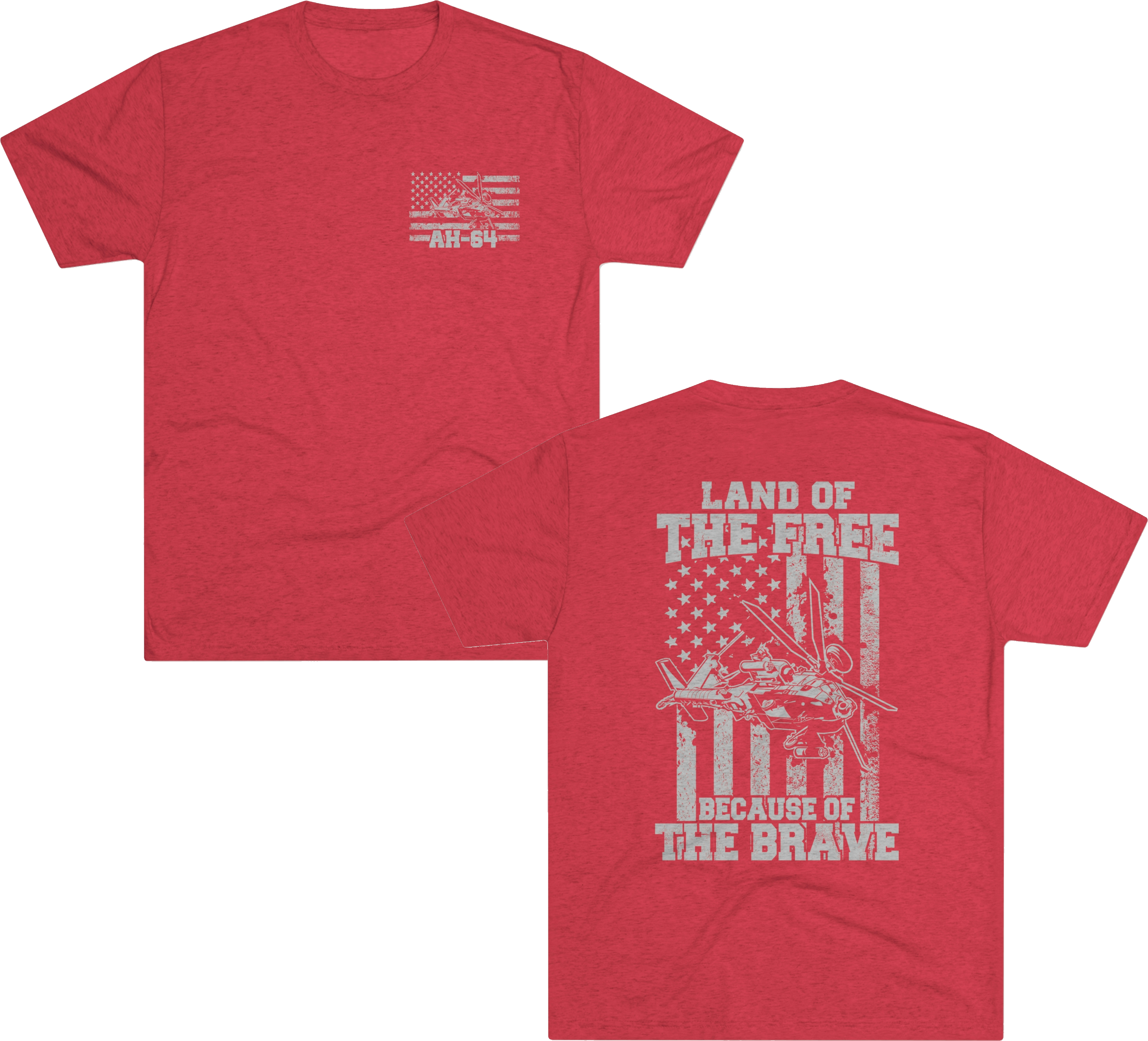 AH-64 - Because of the Brave - Men's Tri-blend Tee - Danger Close Apparel