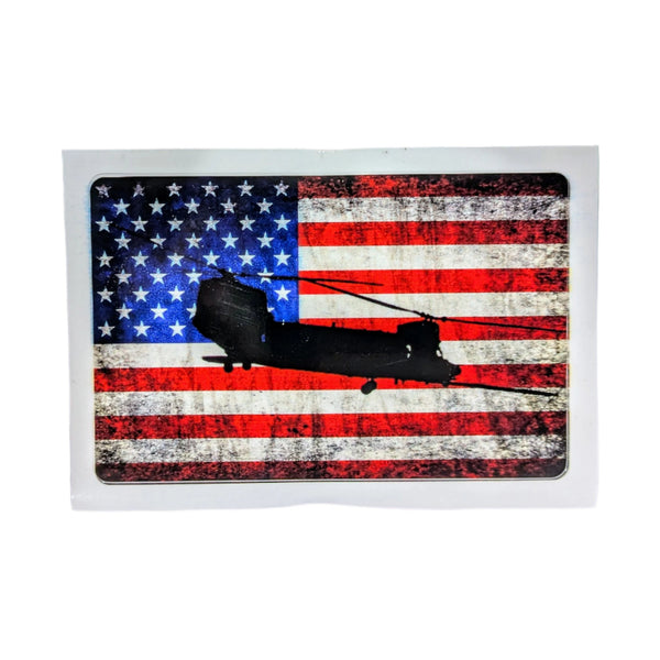 MH-47 Chinook - American Flag Decal - Danger Close Apparel