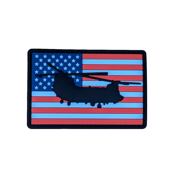 CH-47 Chinook Flag Patch - PVC/Rubberized