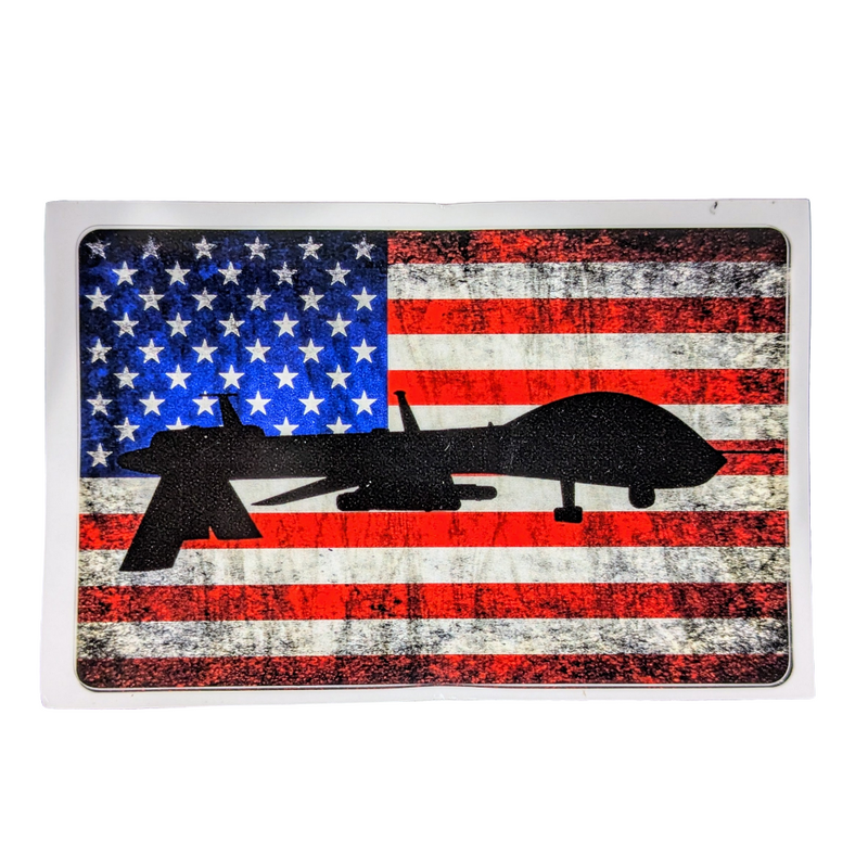 MQ-1 Predator Reaper - American Flag Decal - Danger Close Apparel