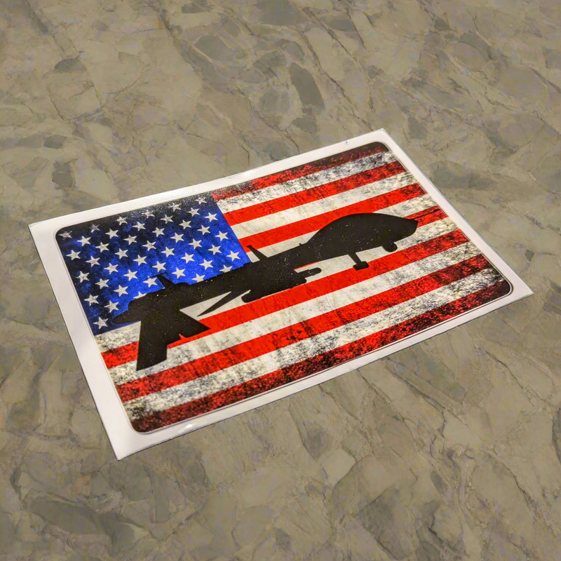 MQ-1 Predator Reaper - American Flag Decal - Danger Close Apparel