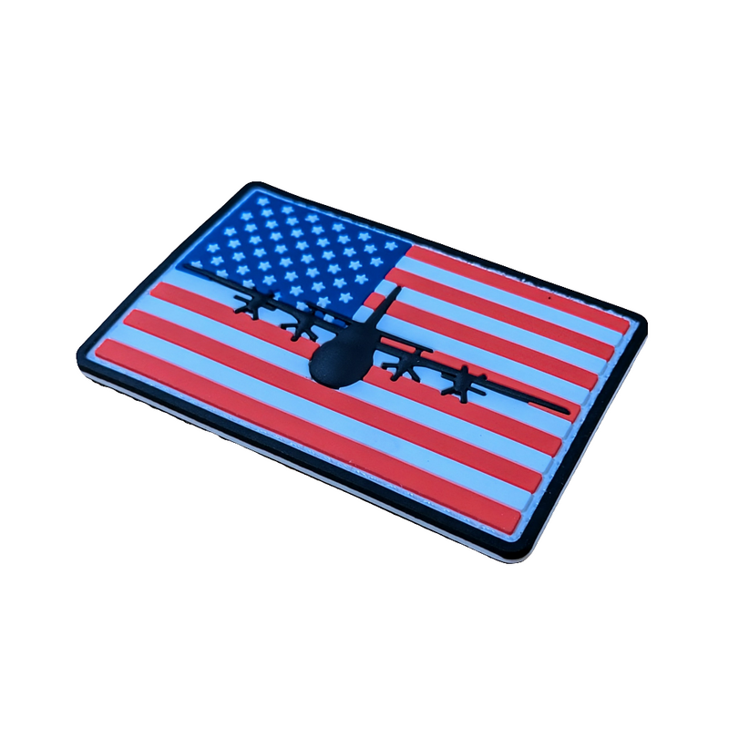 C-130J Super Hercules Flag Patch - PVC/Rubberized