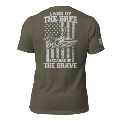 F-16 Because of the Brave Unisex t-shirt - Danger Close Apparel