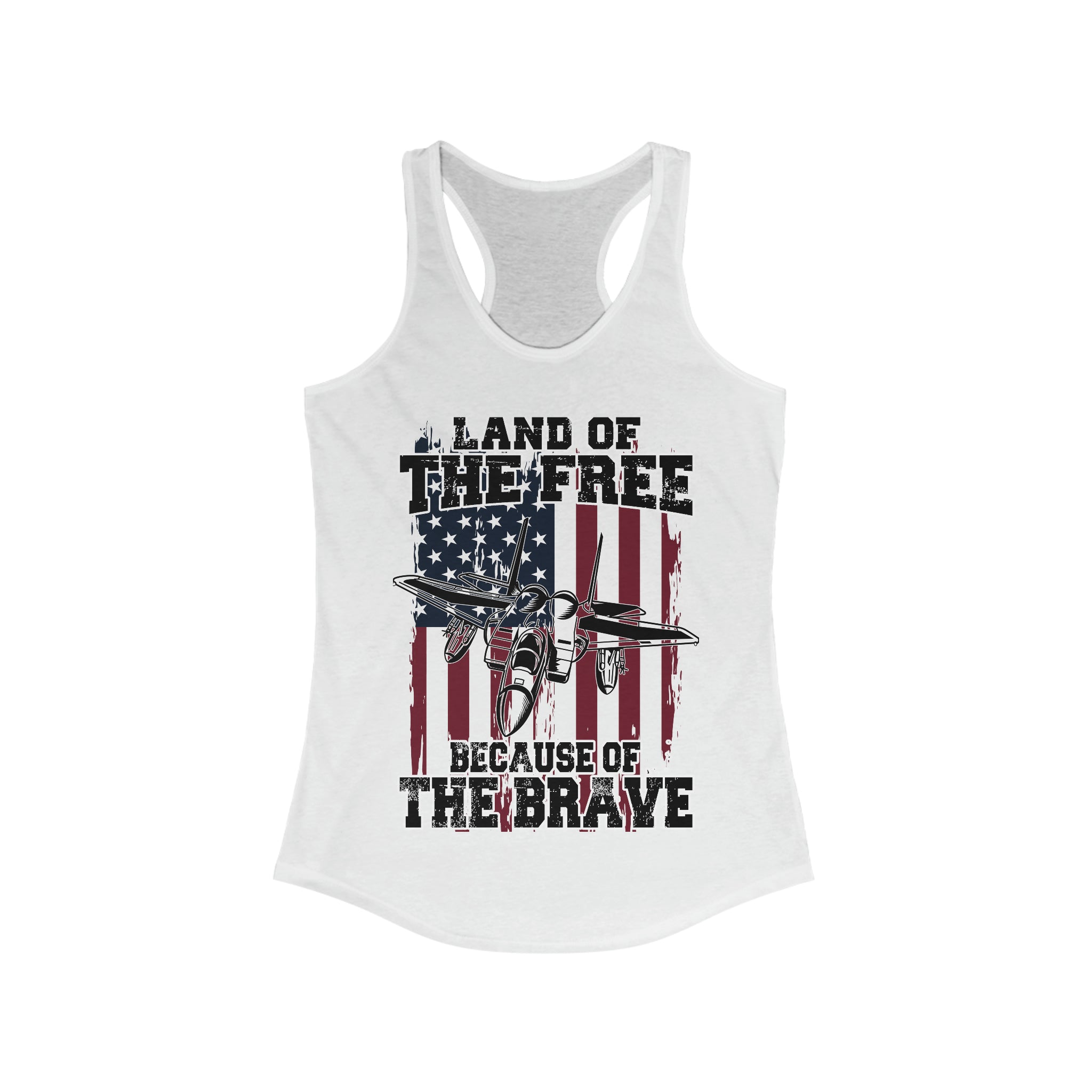 Because of the Brave F-15 - Women's Racerback Tank - Danger Close Apparel