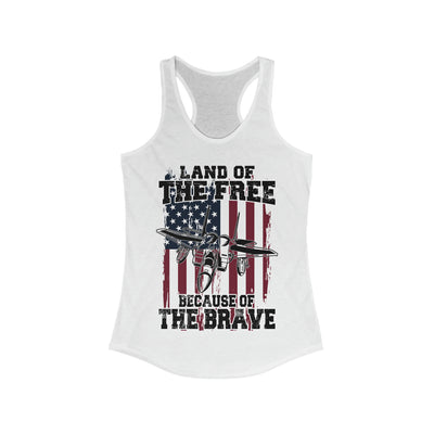 Because of the Brave F-15 - Women's Racerback Tank - Danger Close Apparel