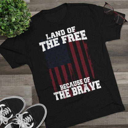 Because of the Brave - Men's Triblend Tee - Danger Close Apparel