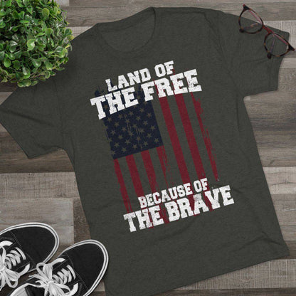 Because of the Brave - Men's Triblend Tee - Danger Close Apparel