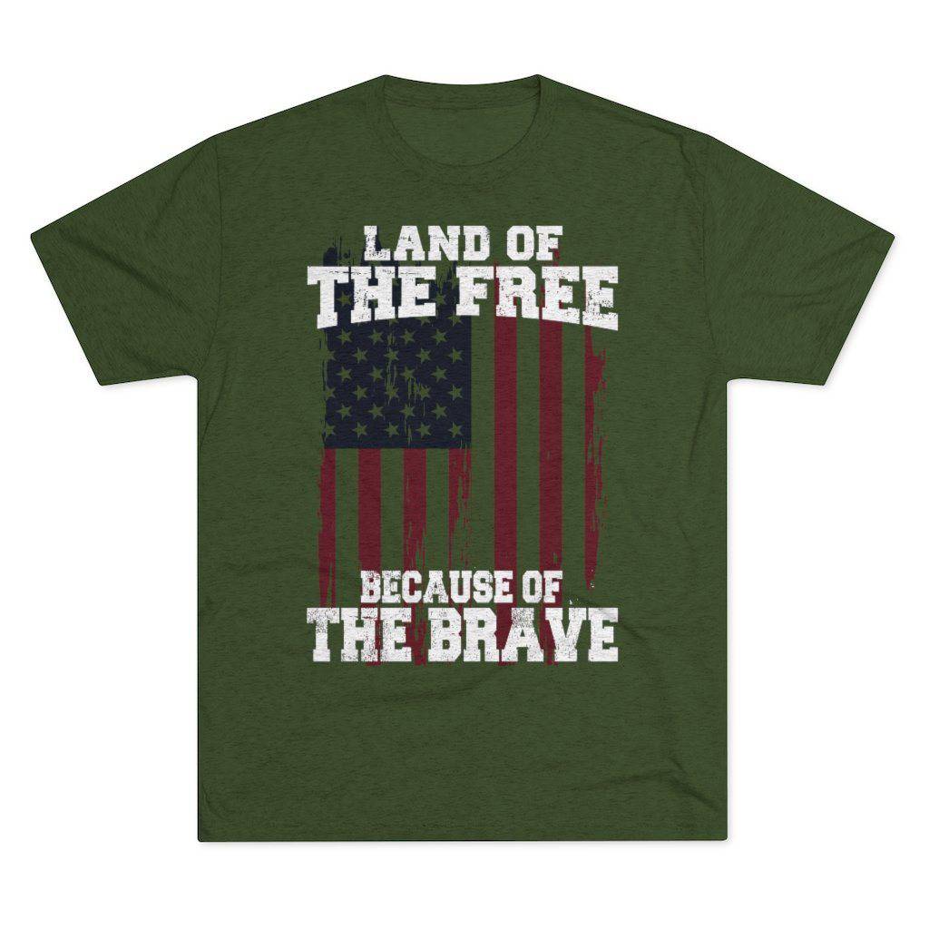 Because of the Brave - Men's Triblend Tee - Danger Close Apparel