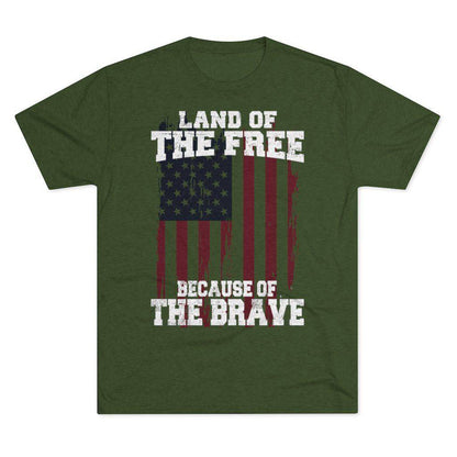 Because of the Brave - Men's Triblend Tee - Danger Close Apparel