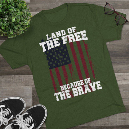Because of the Brave - Men's Triblend Tee - Danger Close Apparel