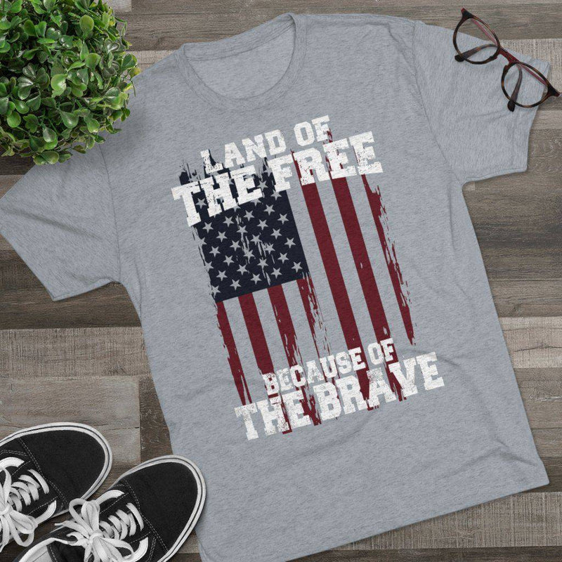 Because of the Brave - Men's Triblend Tee - Danger Close Apparel