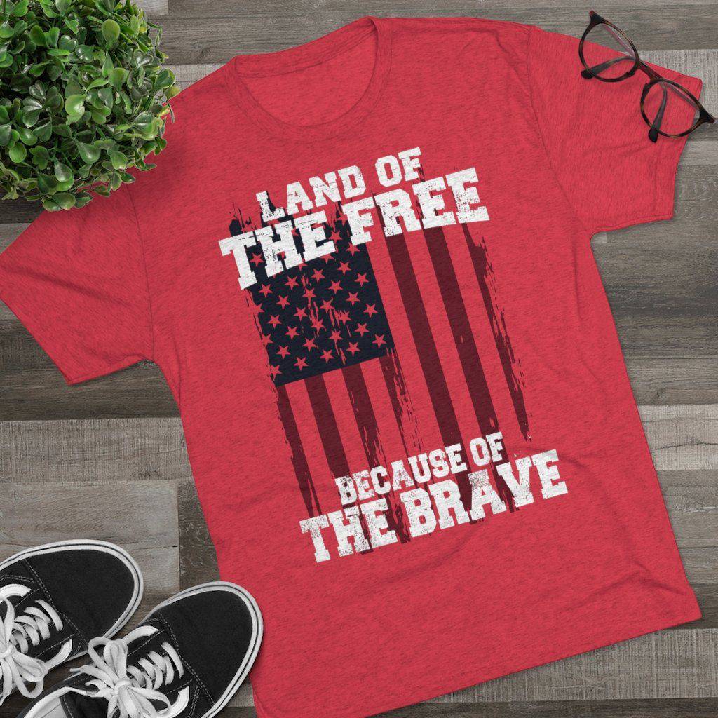 Because of the Brave - Men's Triblend Tee - Danger Close Apparel