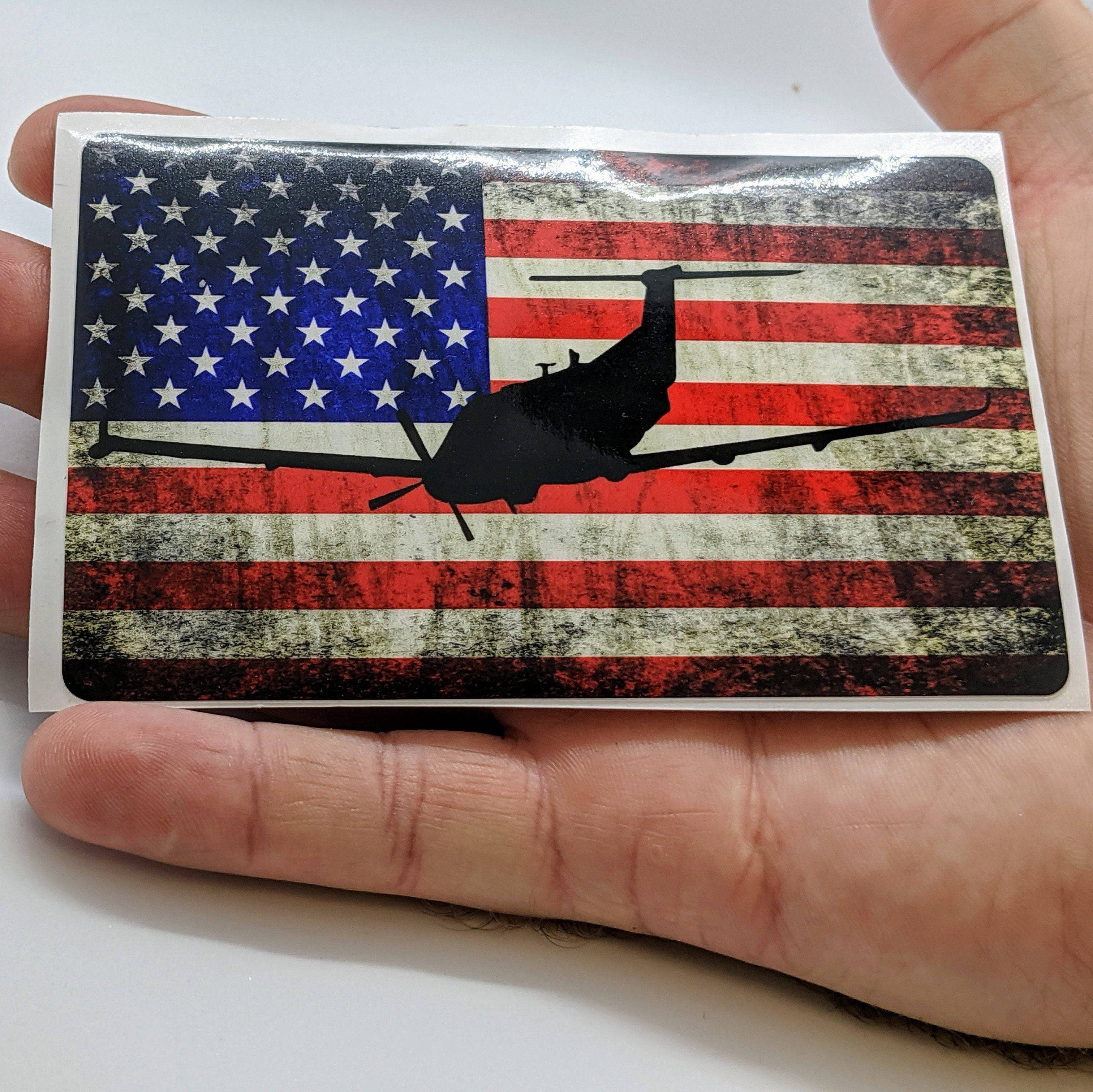 U-28A Draco - American Flag Decal - Danger Close Apparel