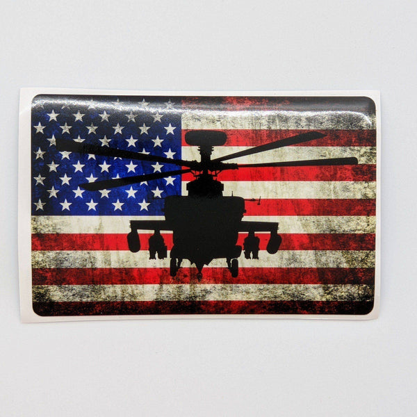 AH-64 Apache - American Flag Decal - Danger Close Apparel