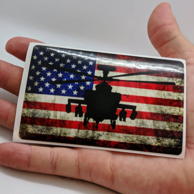 AH-64 Apache - American Flag Decal - Danger Close Apparel