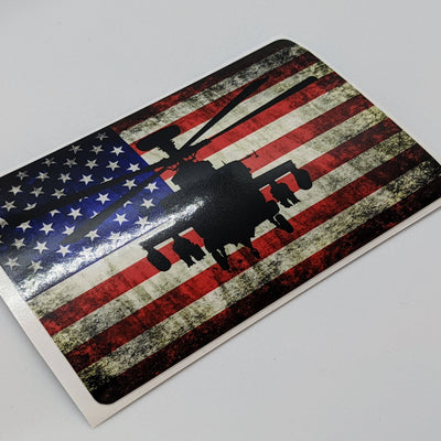 AH-64 Apache - American Flag Decal - Danger Close Apparel