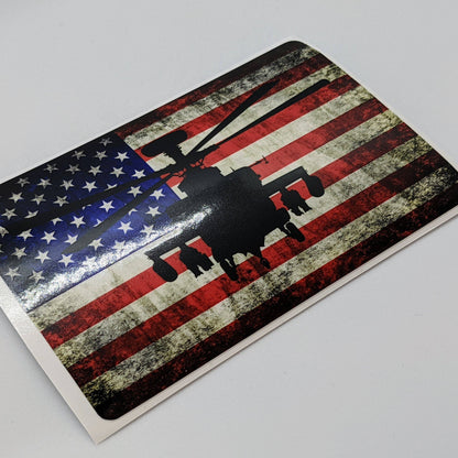 AH-64 Apache - American Flag Decal - Danger Close Apparel