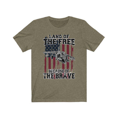 AV-8B Harrier - Because of the Brave - Mens Tee - Danger Close Apparel