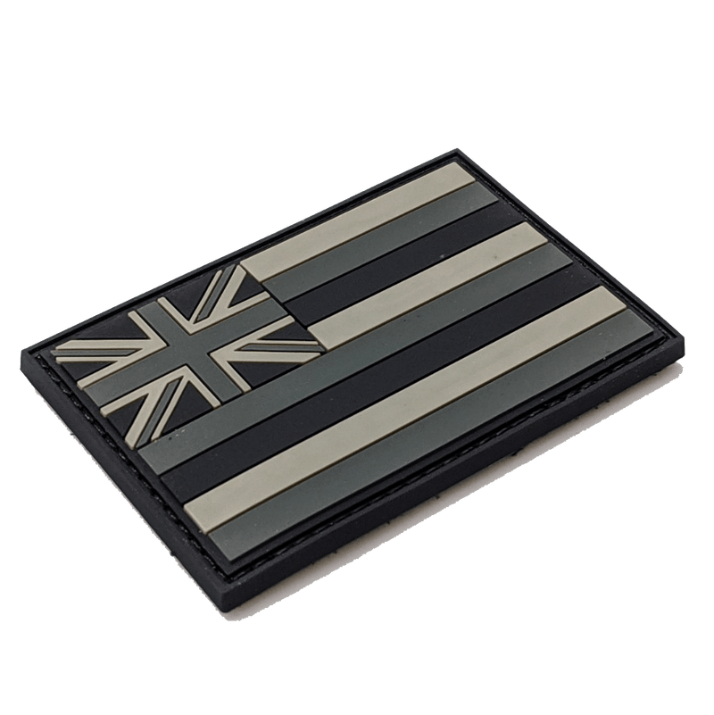 Rubber Velcro Flag Patch | Black/White