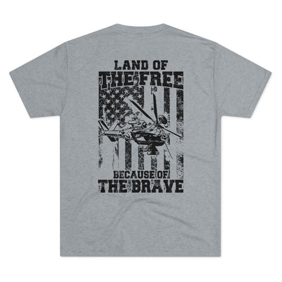 AH-64 - Because of the Brave - Men's Tri-blend Tee - Danger Close Apparel