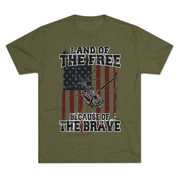 CH-47 Because of the Brave 2.0 - Men's Tri-blend Tee - Danger Close Apparel