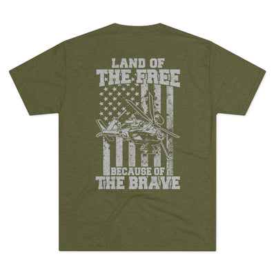 AH-64 - Because of the Brave - Men's Tri-blend Tee - Danger Close Apparel