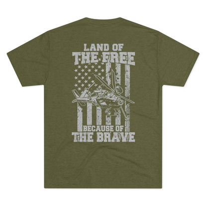 AH-64 - Because of the Brave - Men's Tri-blend Tee - Danger Close Apparel