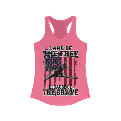 Because of the Brave - B-1B - Women's Racerback Tank - Danger Close Apparel