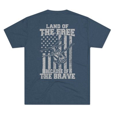 CH-47 Because of the Brave - Men's Tri-blend Tee - Danger Close Apparel