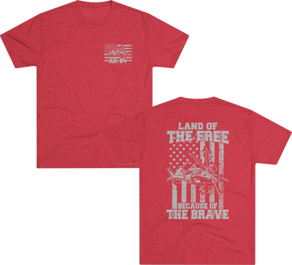 AH-64 - Because of the Brave - Men's Tri-blend Tee - Danger Close Apparel
